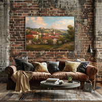 Countryside Village Scene Impressionist Art Poster