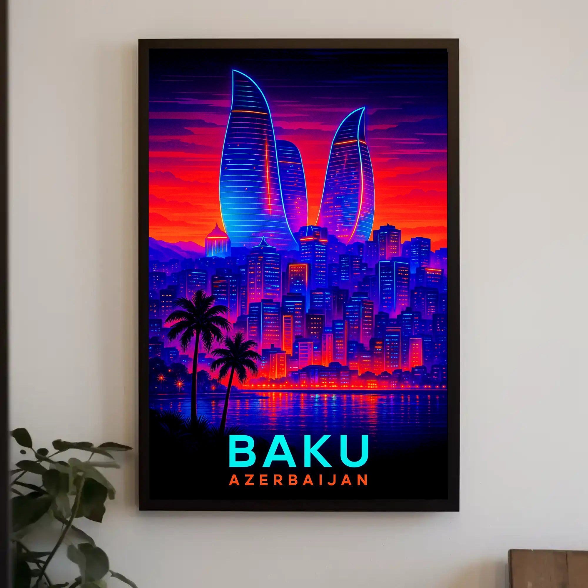 Baku Skyline Azerbaijan Poster PosterGoat