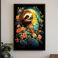Serene Sloth In Bloom Poster