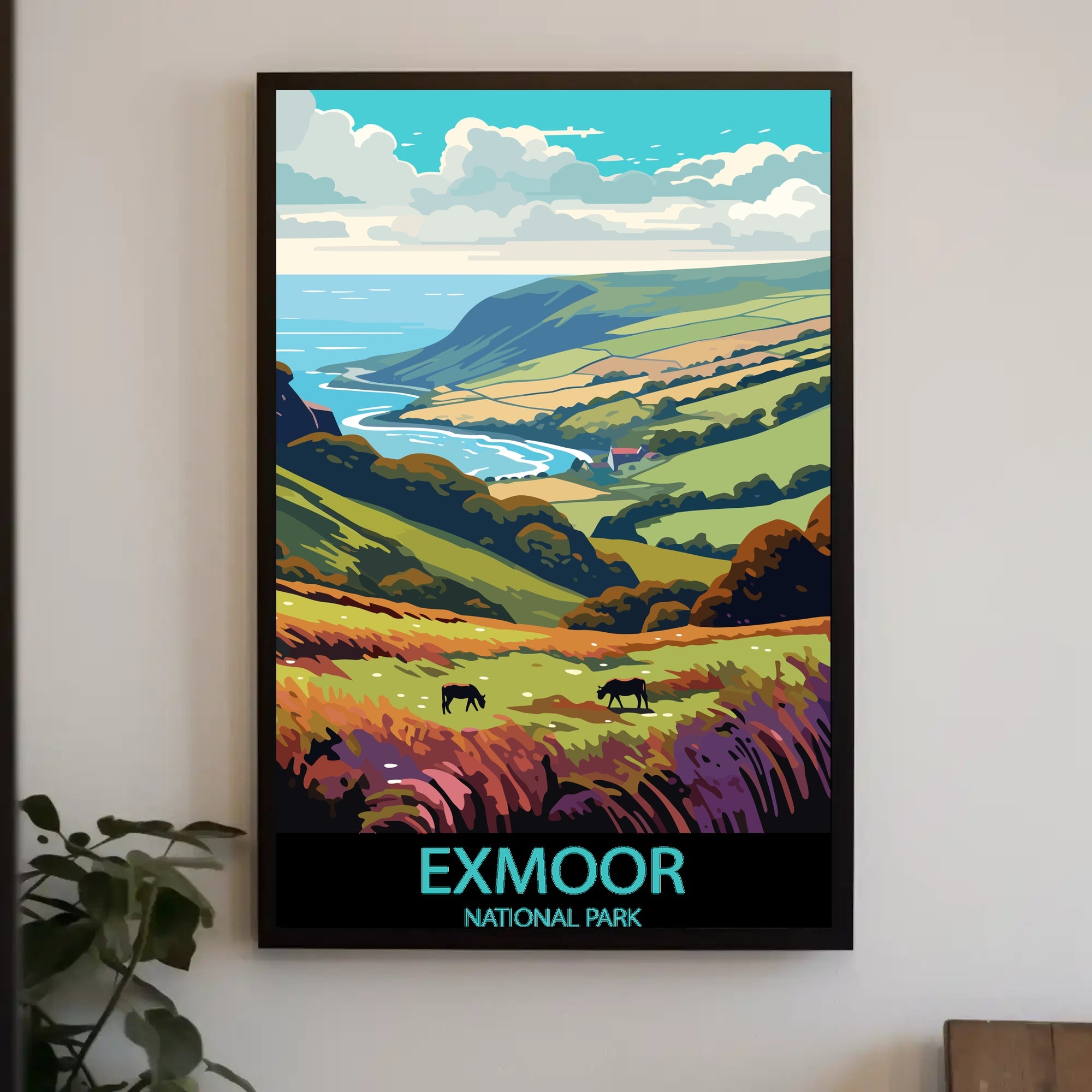 Exmoor National Park Scenic Travel Poster Print
