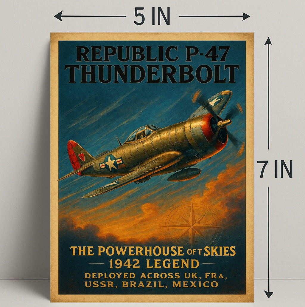 Republic P-47 Thunderbolt WWII Fighter Aircraft Poster