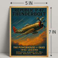 Republic P-47 Thunderbolt WWII Fighter Aircraft Poster