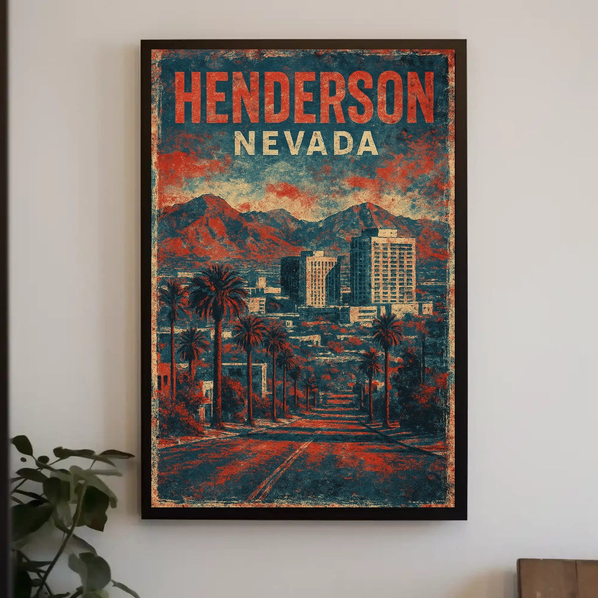 Henderson Cityscape Nostalgia Retro Travel Poster