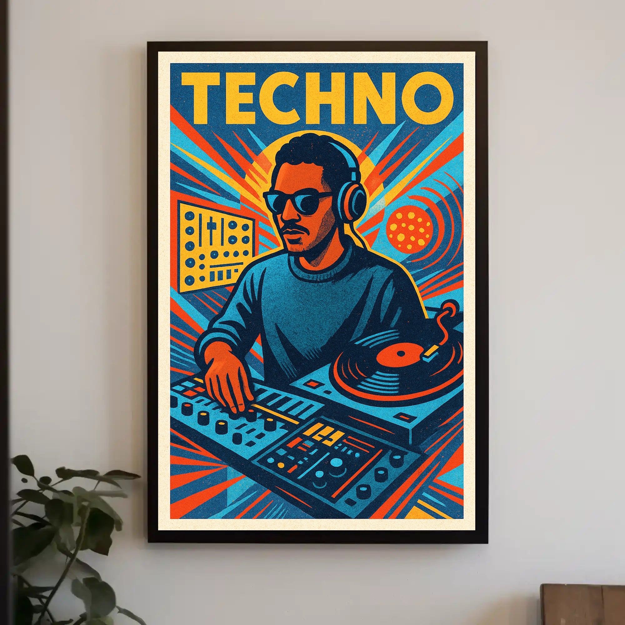 Techno Vibes Poster PosterGoat