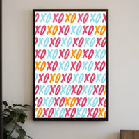 XO Pattern Art Poster with Playful Modern Design PosterGoat