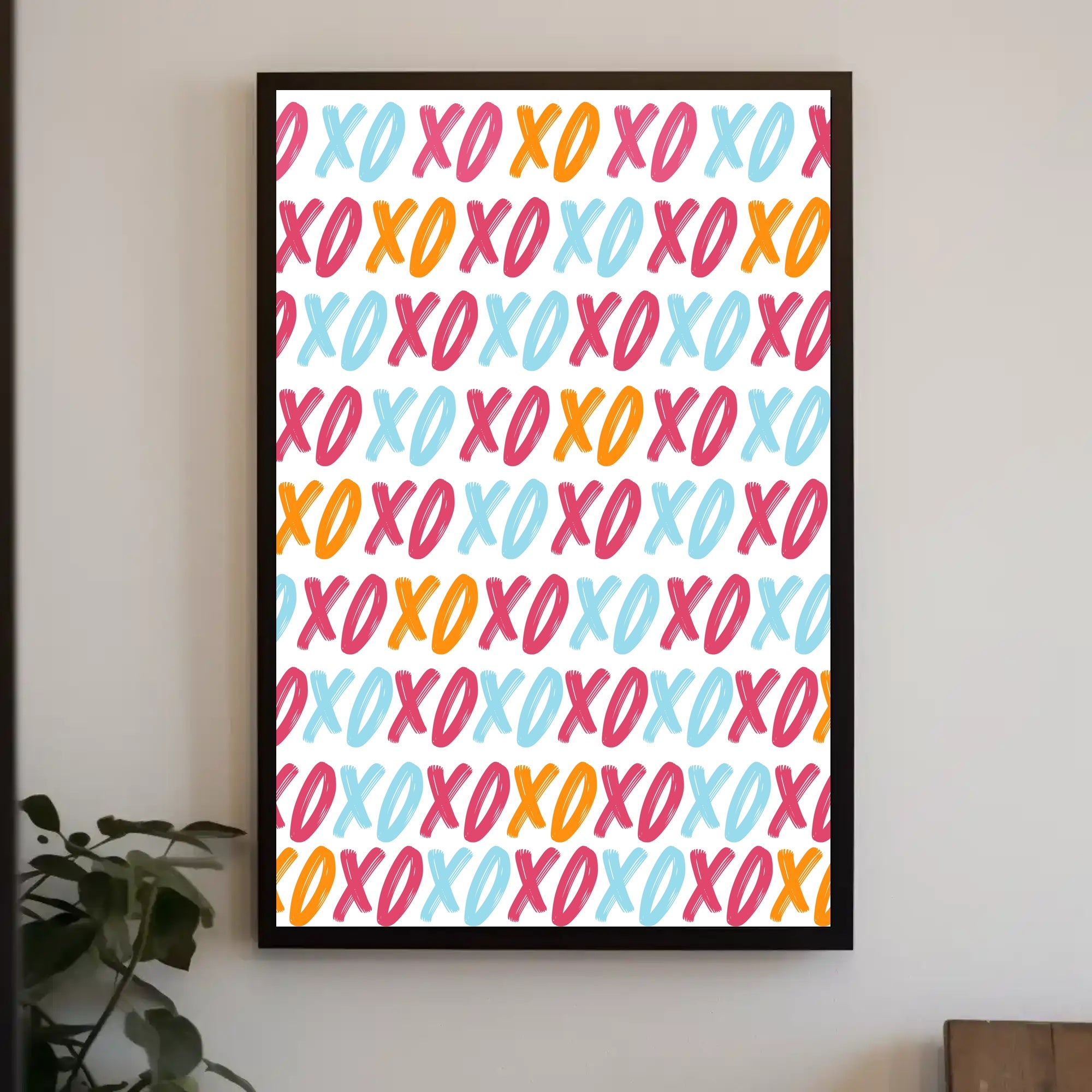XO Pattern Art Poster with Playful Modern Design PosterGoat