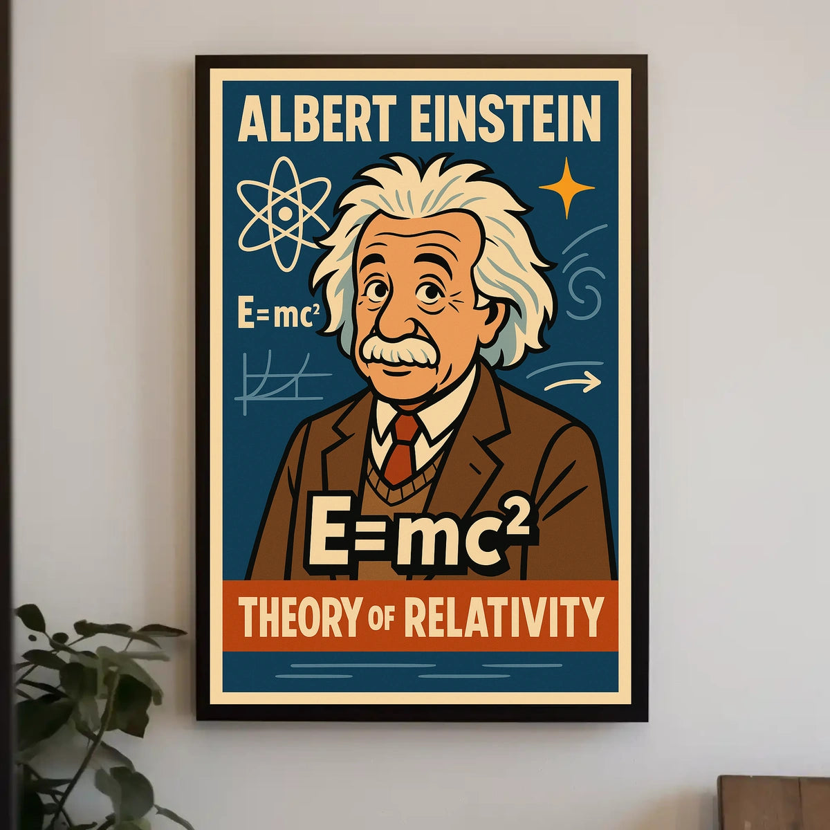 Albert Einstein Relativity Cosmic Modern Poster