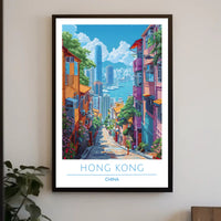 Vibrant Hong Kong Cityscape Adventure Urban or Cityscape Poster