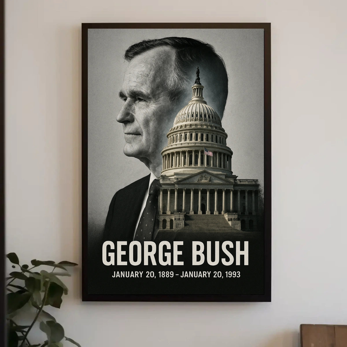 George H. W. Bush 41st President of the United States Reflections Poster