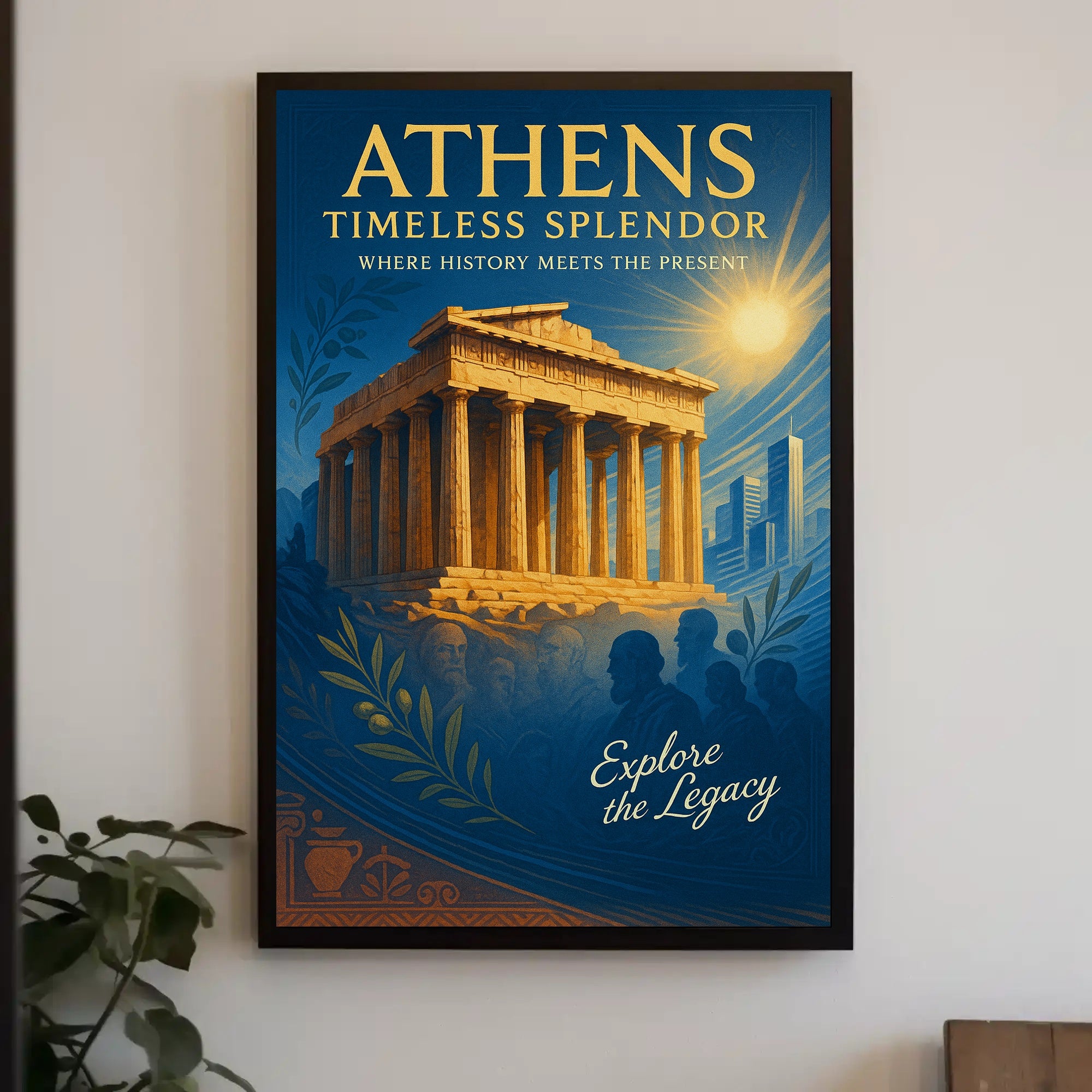 Athens Parthenon Vintage Travel Inspiring Cultural or Heritage Poster