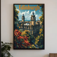 Edinburgh Cityscape Travel Poster