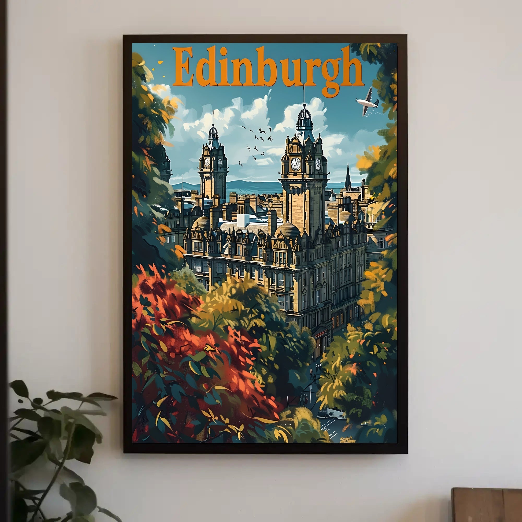 Edinburgh Cityscape Travel Poster