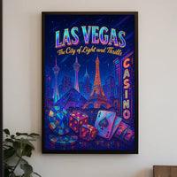 Las Vegas City Of Light Poster Neon Nights For Home Decor