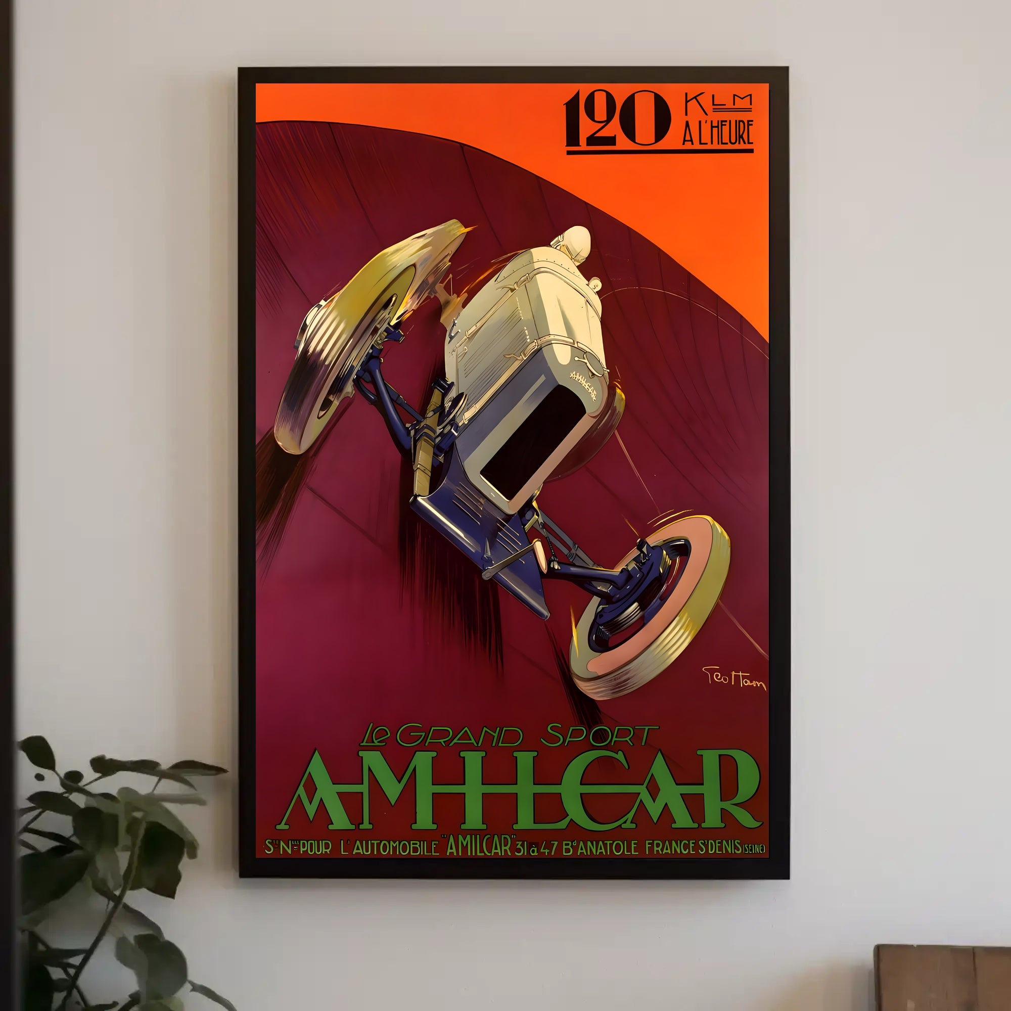 Vintage Amilcar Racing Poster