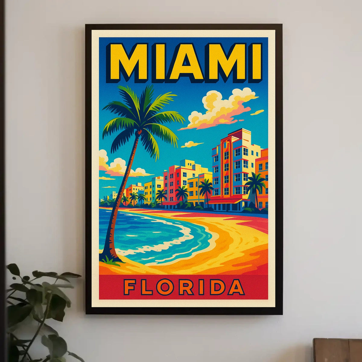 Miami Florida Vibrant Beachfront Poster
