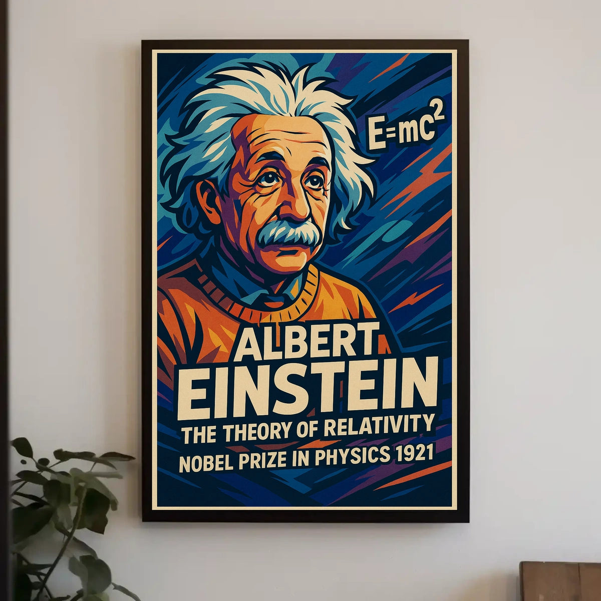Albert Einstein Theory Relativity Vintage Scientific Portrait Wall Art Iconic Heritage Poster