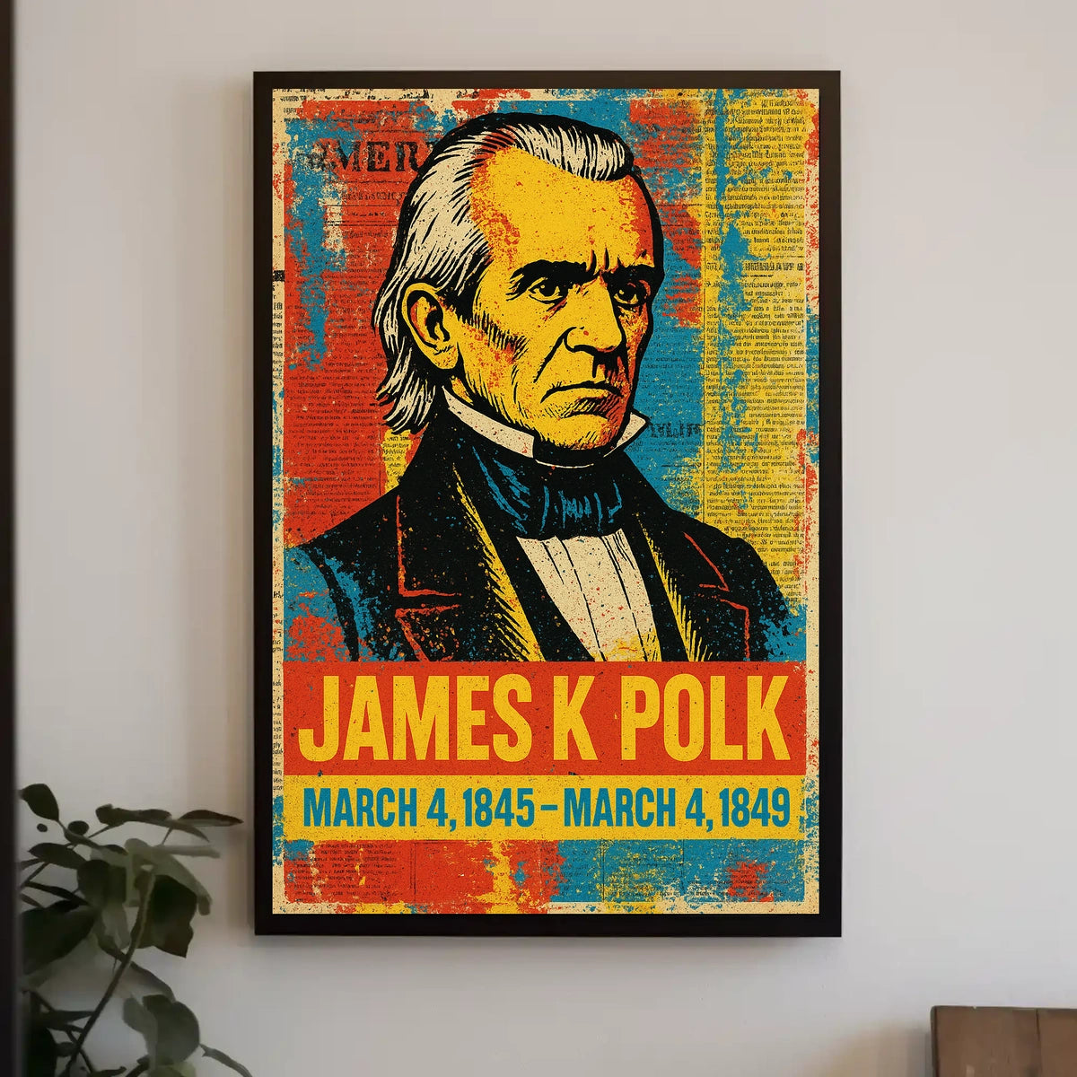 James K. Polk 11th President of the United States Street Art Mashup Poster