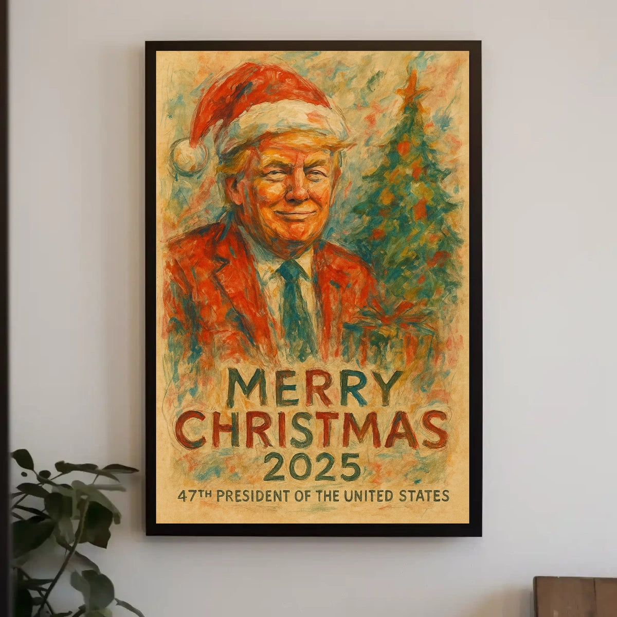 Christmas Cheer with Stylish Santa in Festive Poster