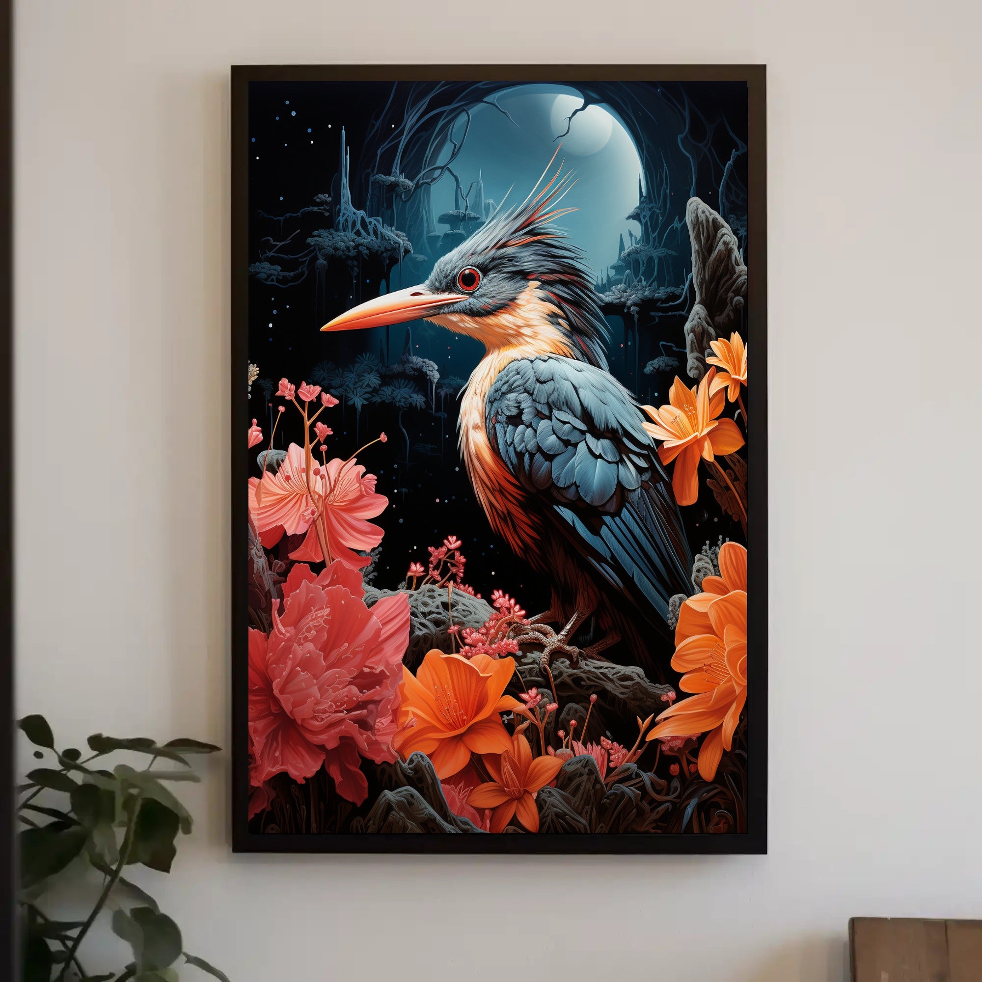 Enchanted Night Bird Poster