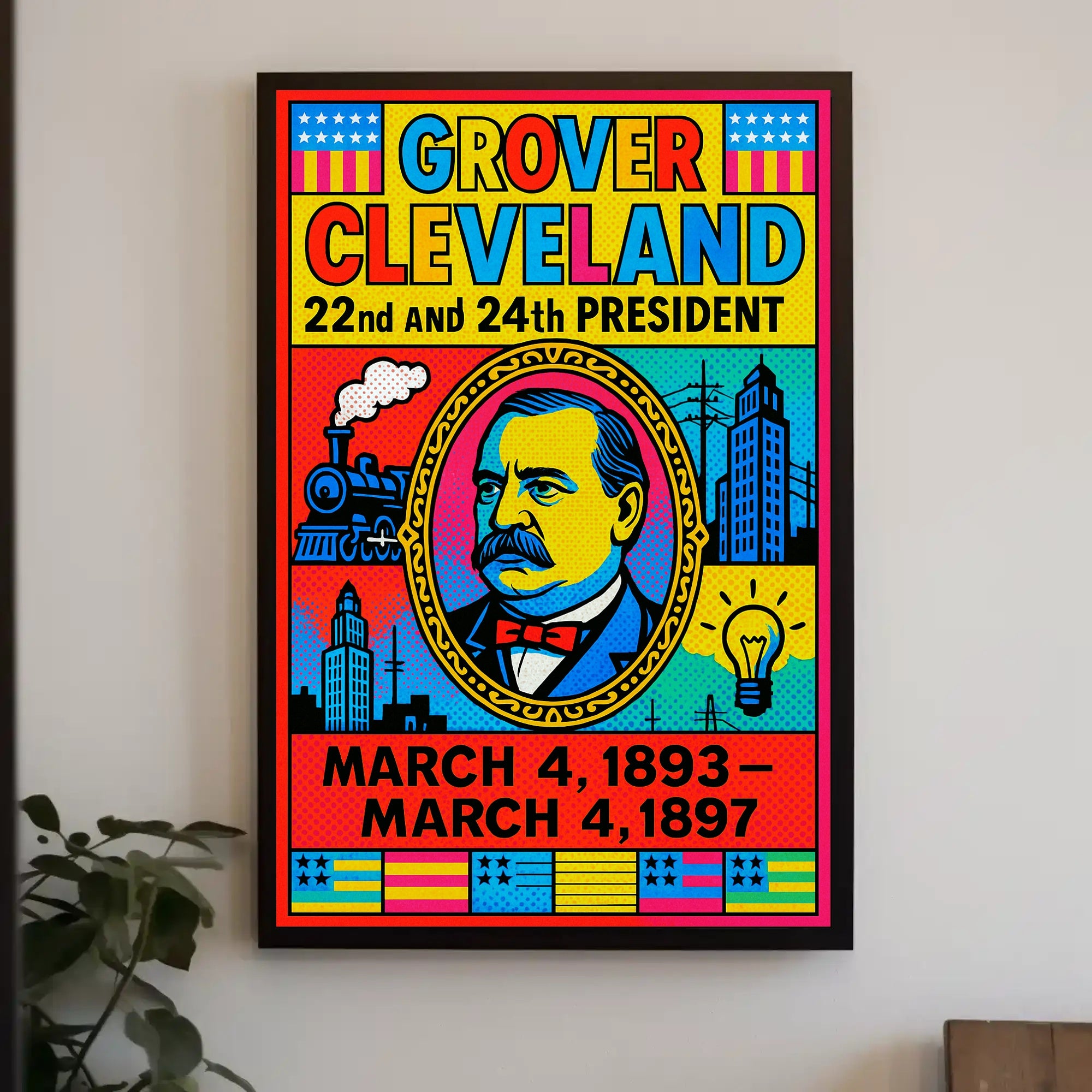 Grover Cleveland Pop Art Historical Presidential Poster