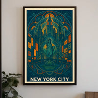 New York City Poster Iconic Skyline Home Decor Landmarks