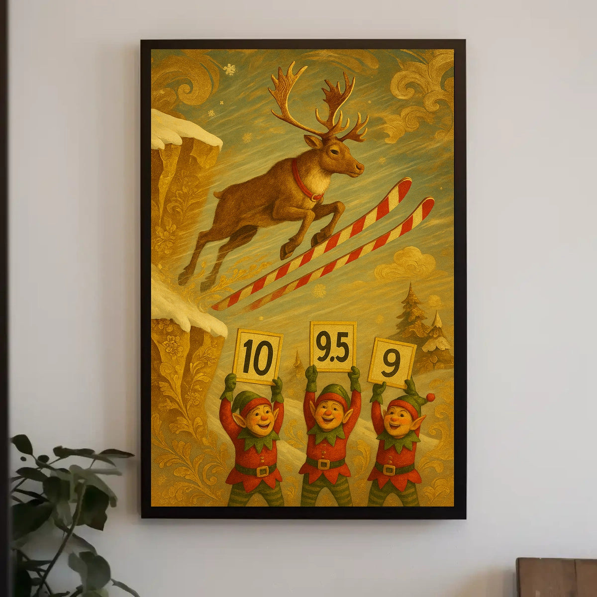 Reindeer Ski Jumping Extravaganza Poster
