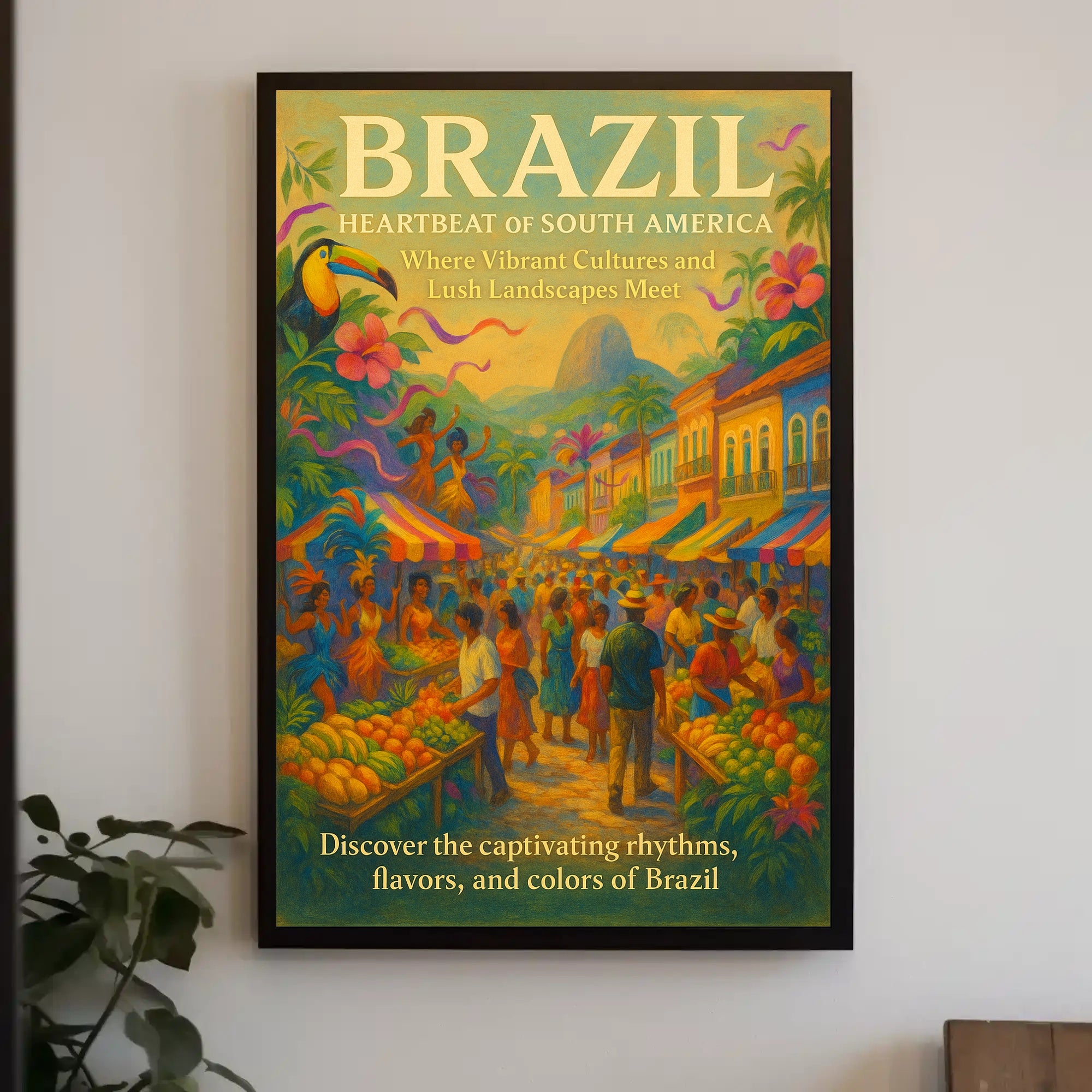 Brazilian Street Market Celebration: Cultural or Heritage Poster