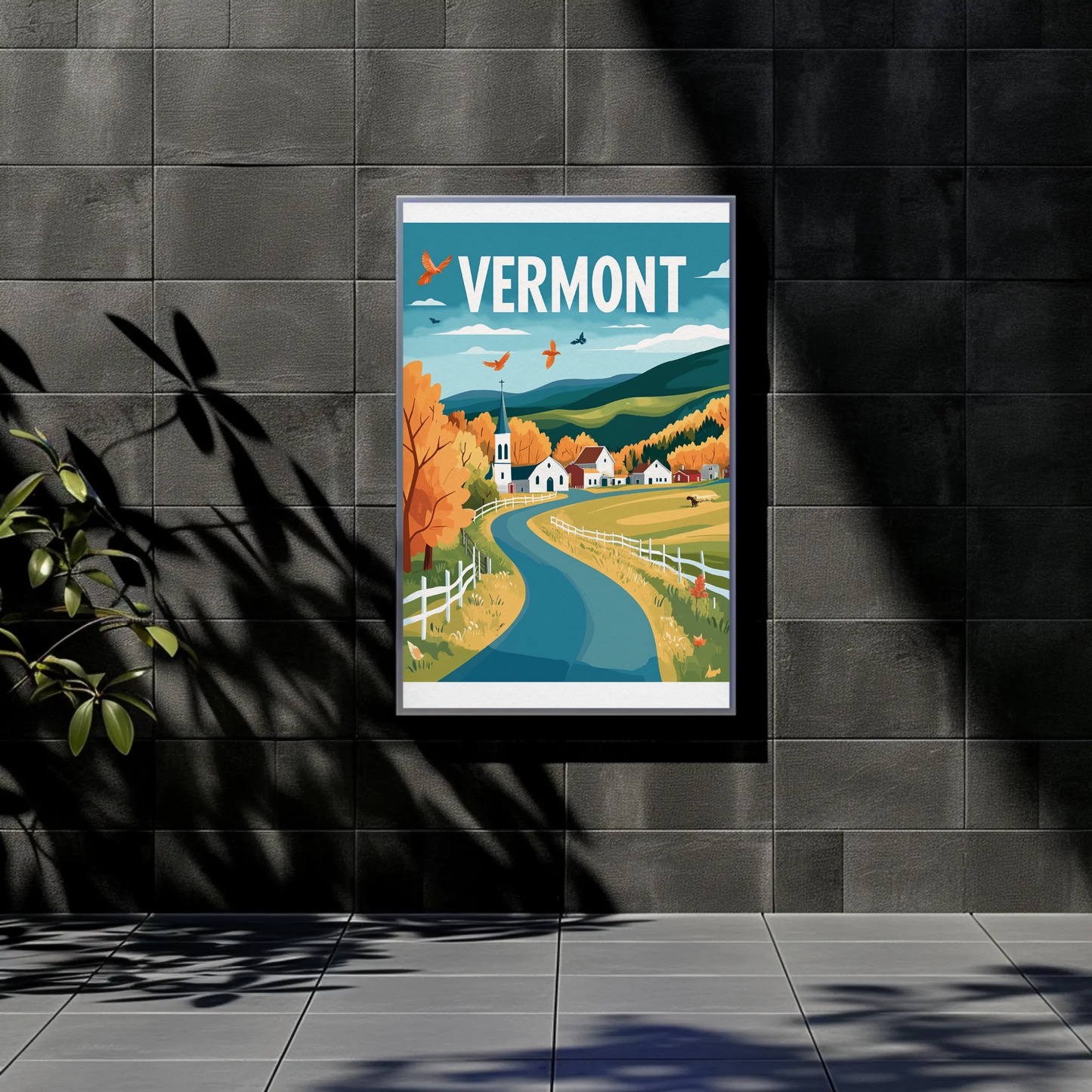 Vermont Vintage Poster - Mountain Road