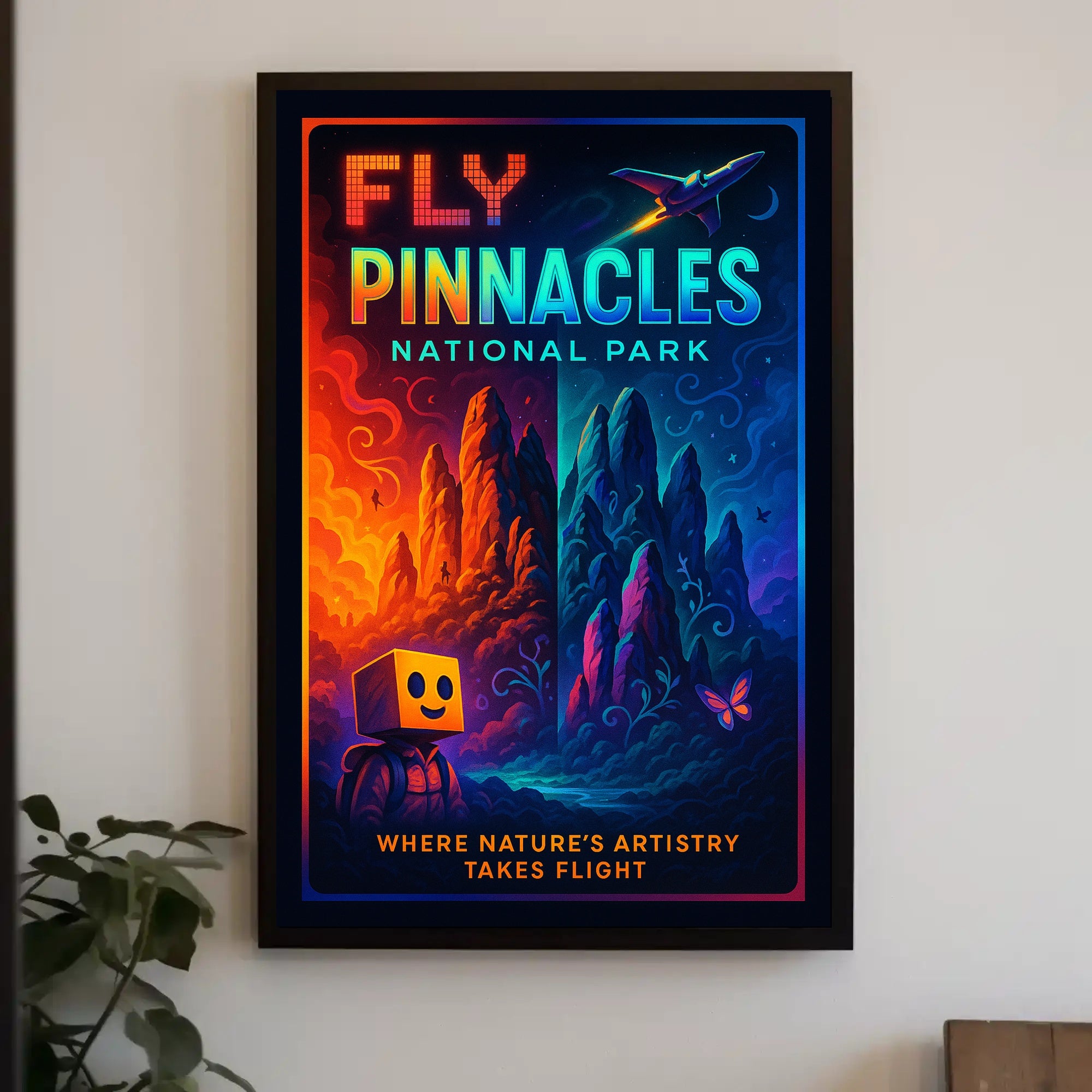Fly Pinnacles National Park Poster Vintage Travel