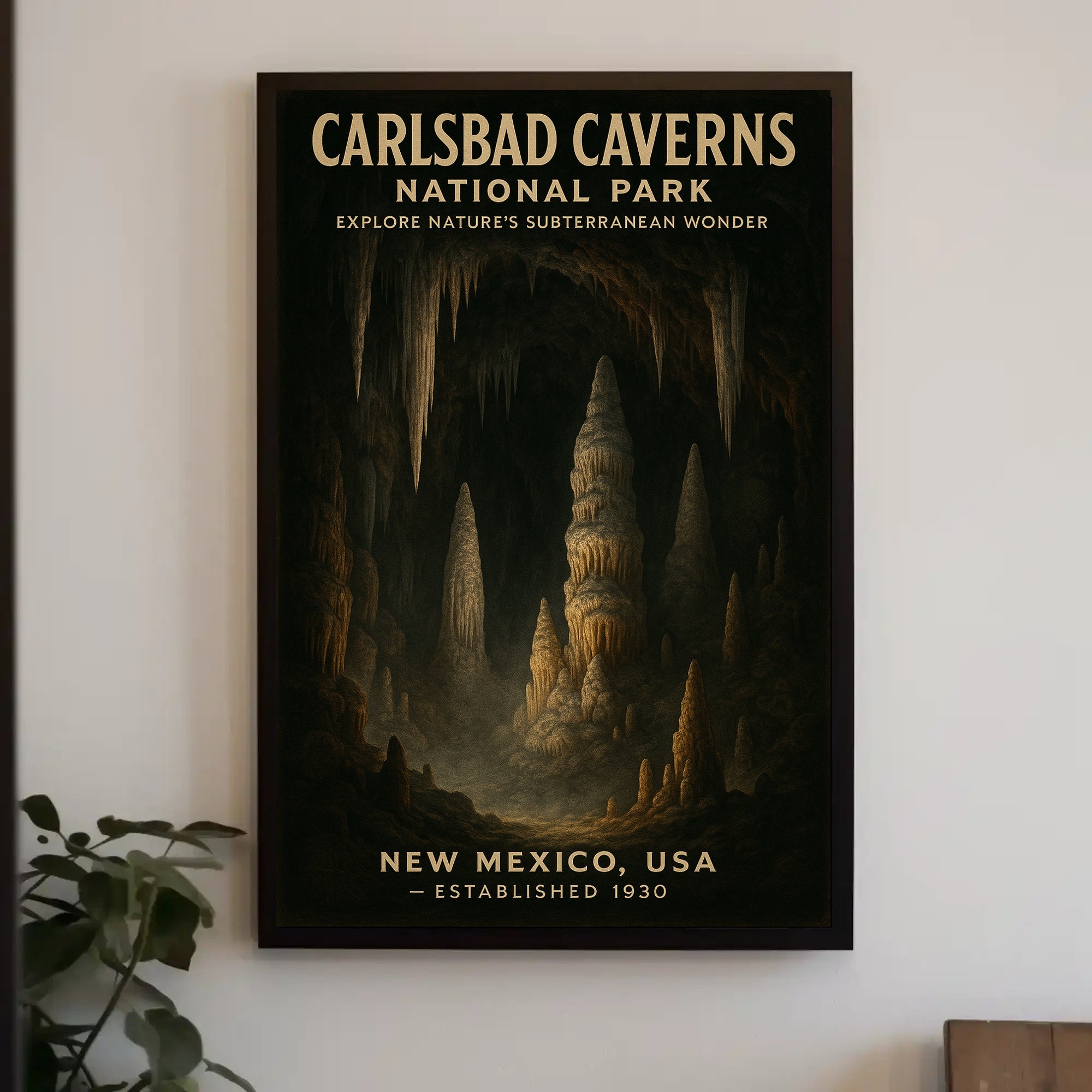 Carlsbad Caverns New Mexico Vintage National Park Poster