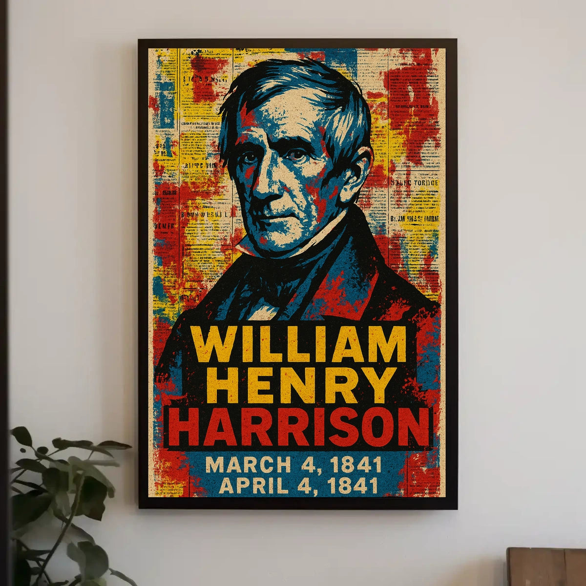William Henry Harrison 9th President of the United States Street Art Mashup Poster