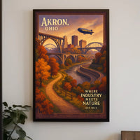 Akron, Ohio Where Industry Meets Nature Poster