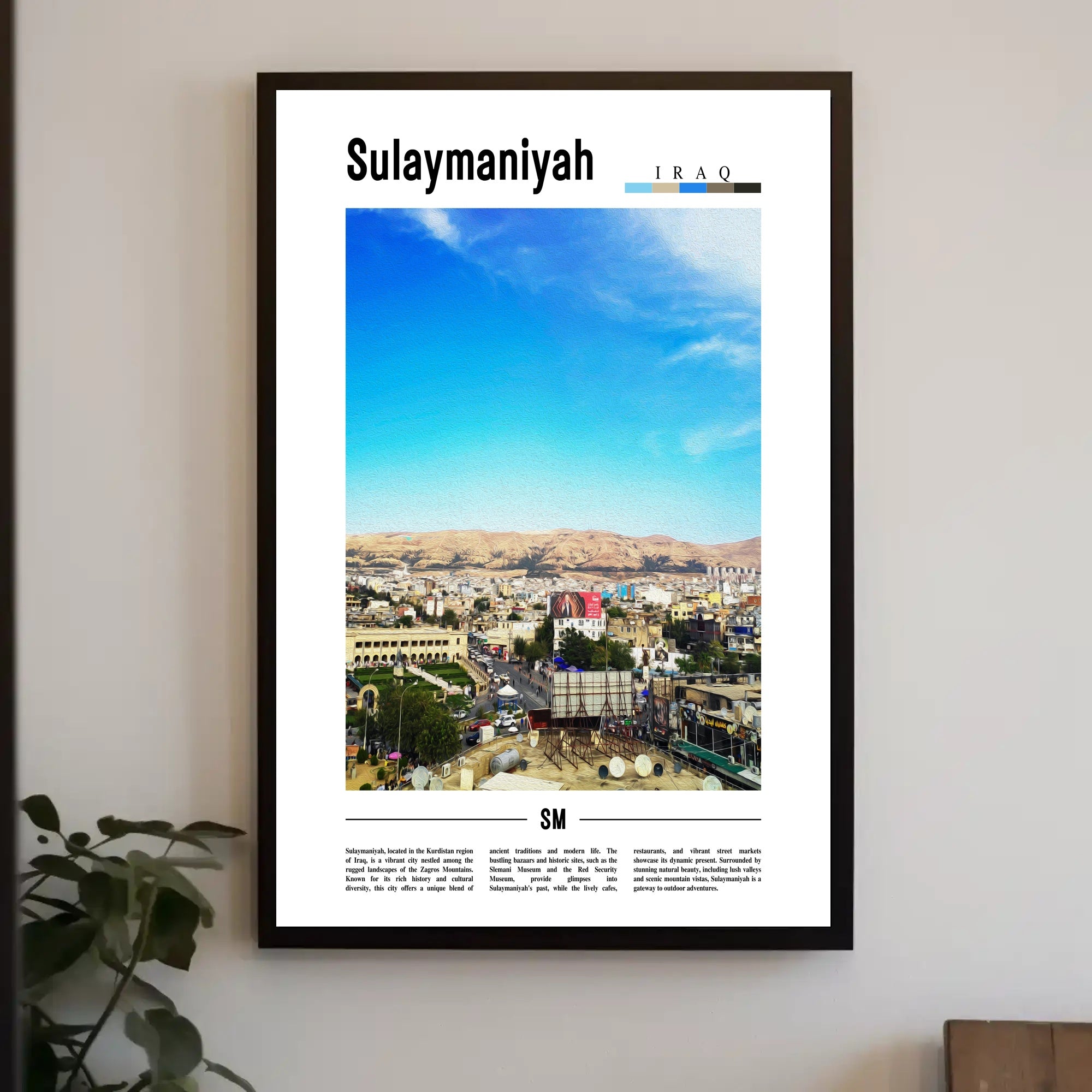 Sulaymaniyah Cityscape: Dynamic Kurdistan Travel Poster PosterGoat