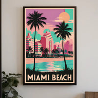 Miami Beach Sunset Poster