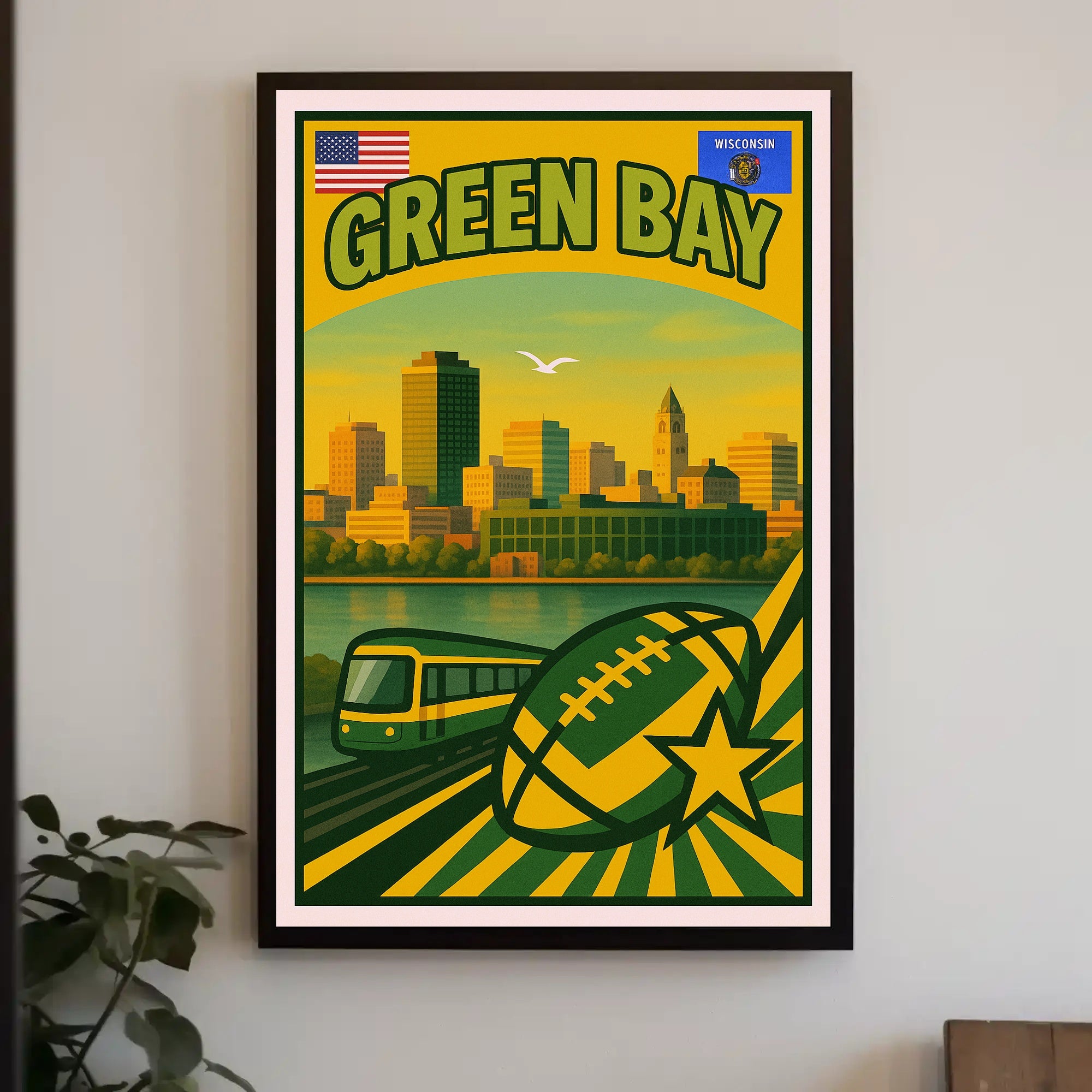 Green Bay Travel Poster PosterGoat