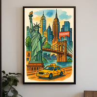 Discover New York City Iconic Landmarks Illustration
