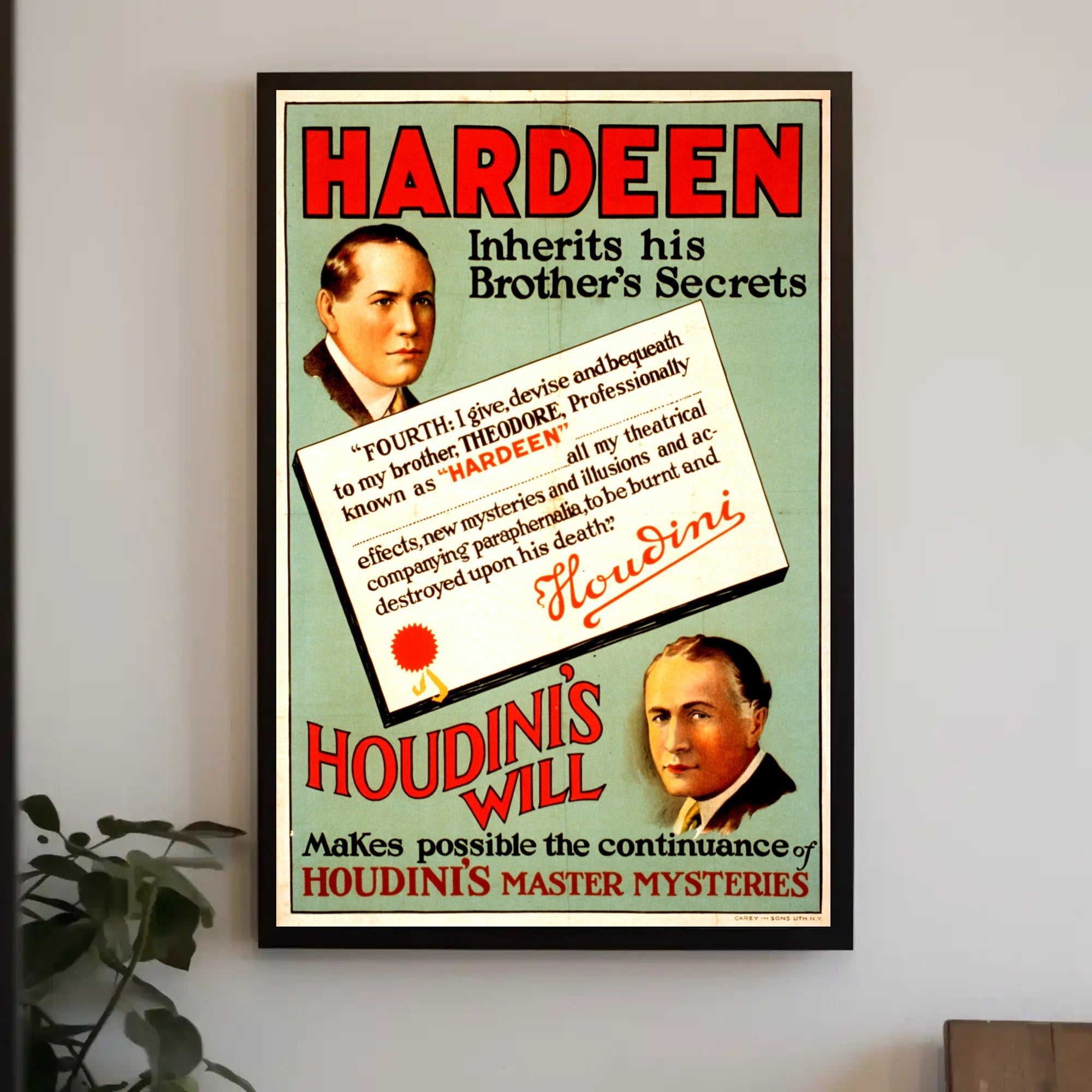Hardeen Magic Legacy Vintage Cultural or Heritage Poster