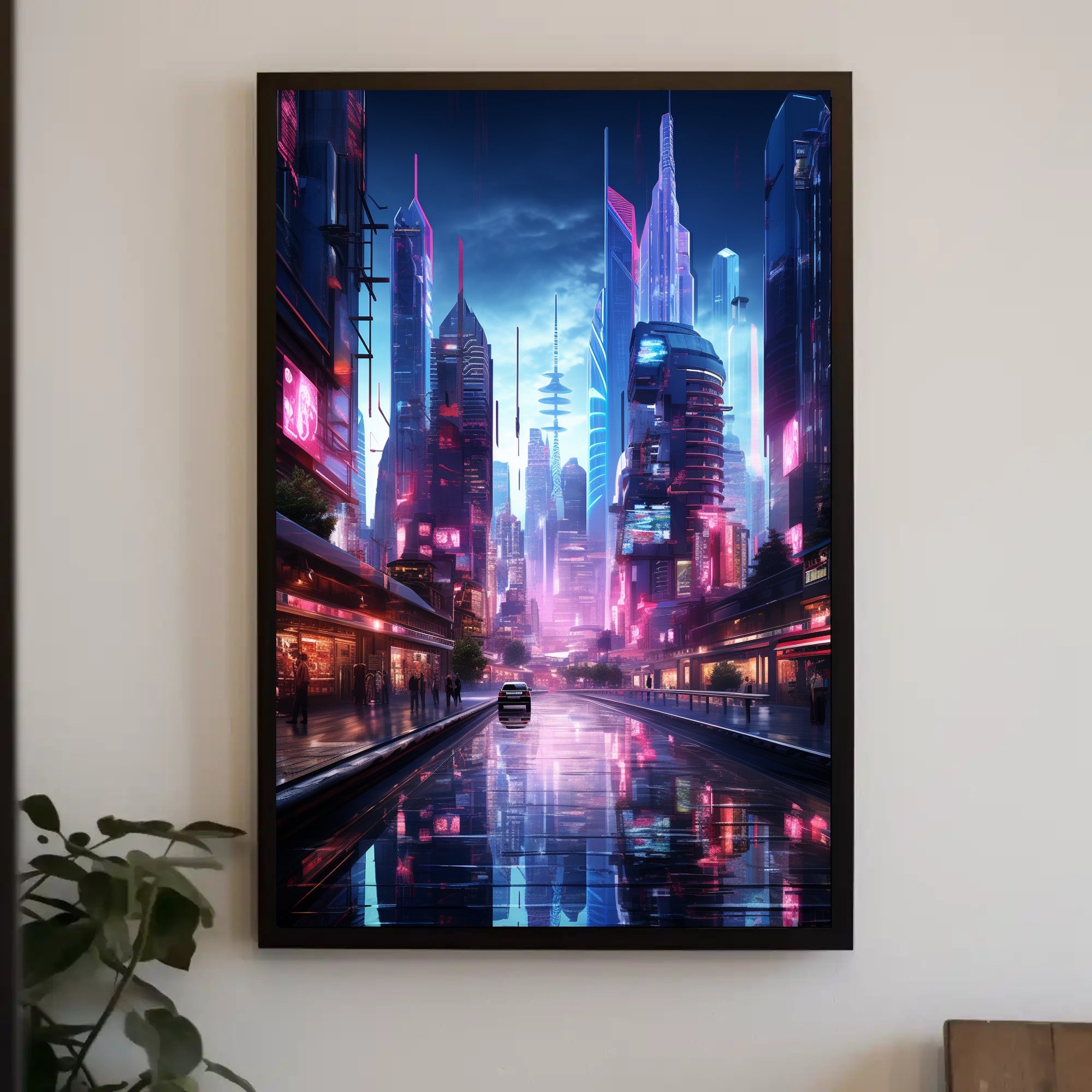 Neon Cityscape Poster