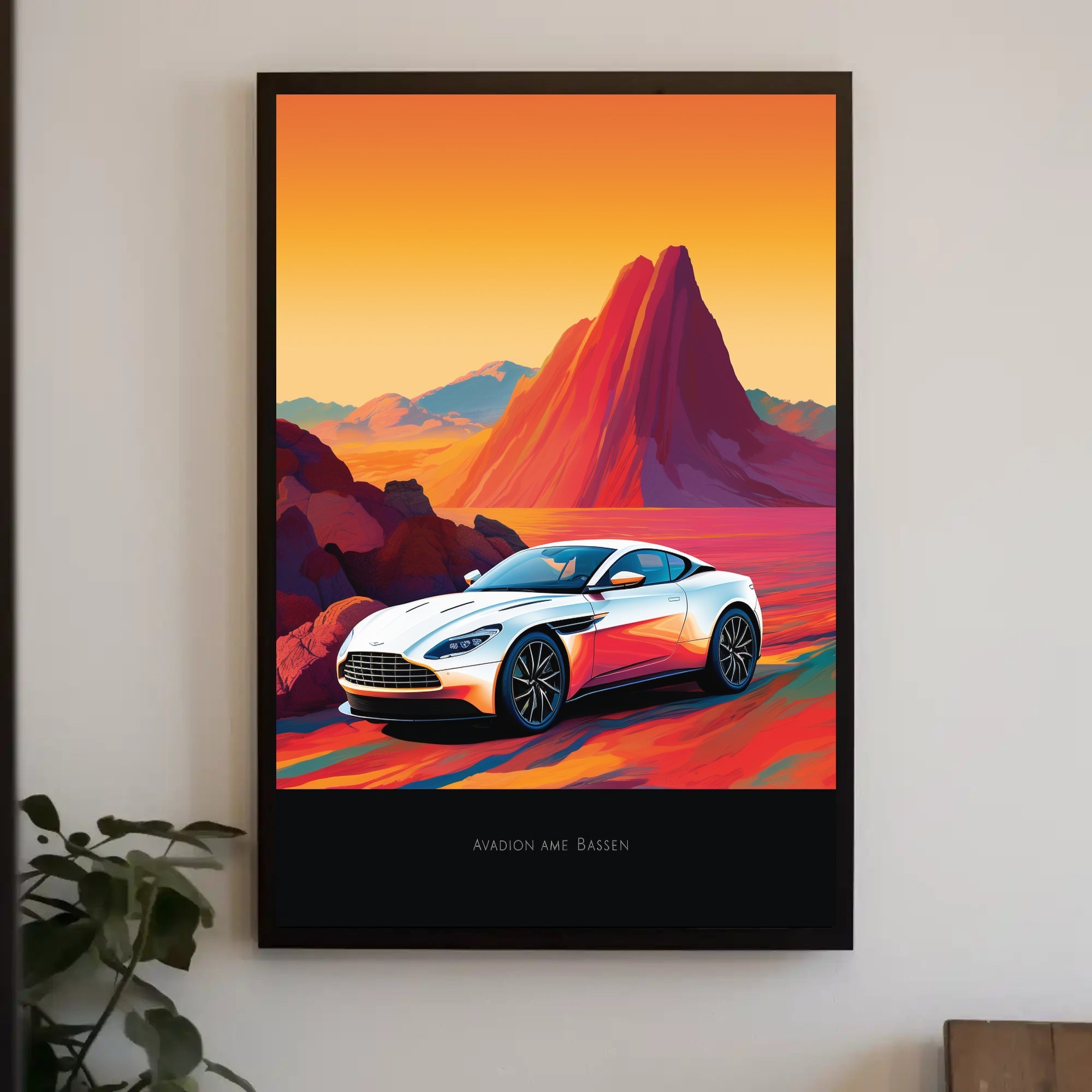 Sleek Modern Sports Car Futuristic Sci-Fi Poster
