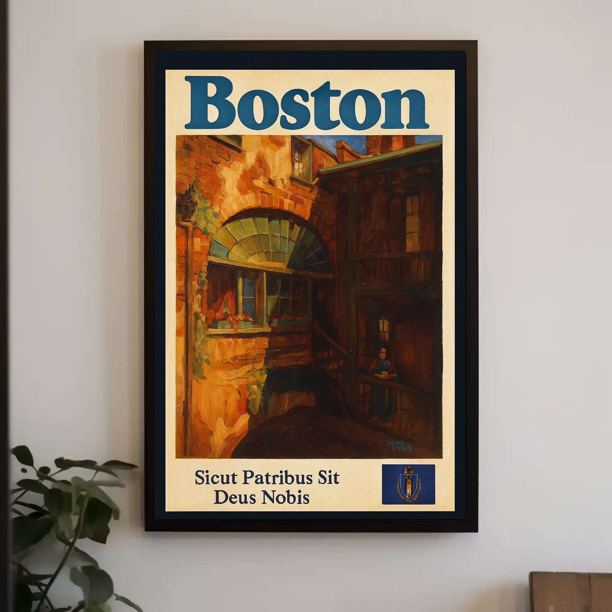 Boston Heritage Poster Vintage Travel Wall Art