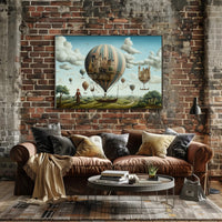 Whimsical Balloon Villages Fantasy or Mythology Poster