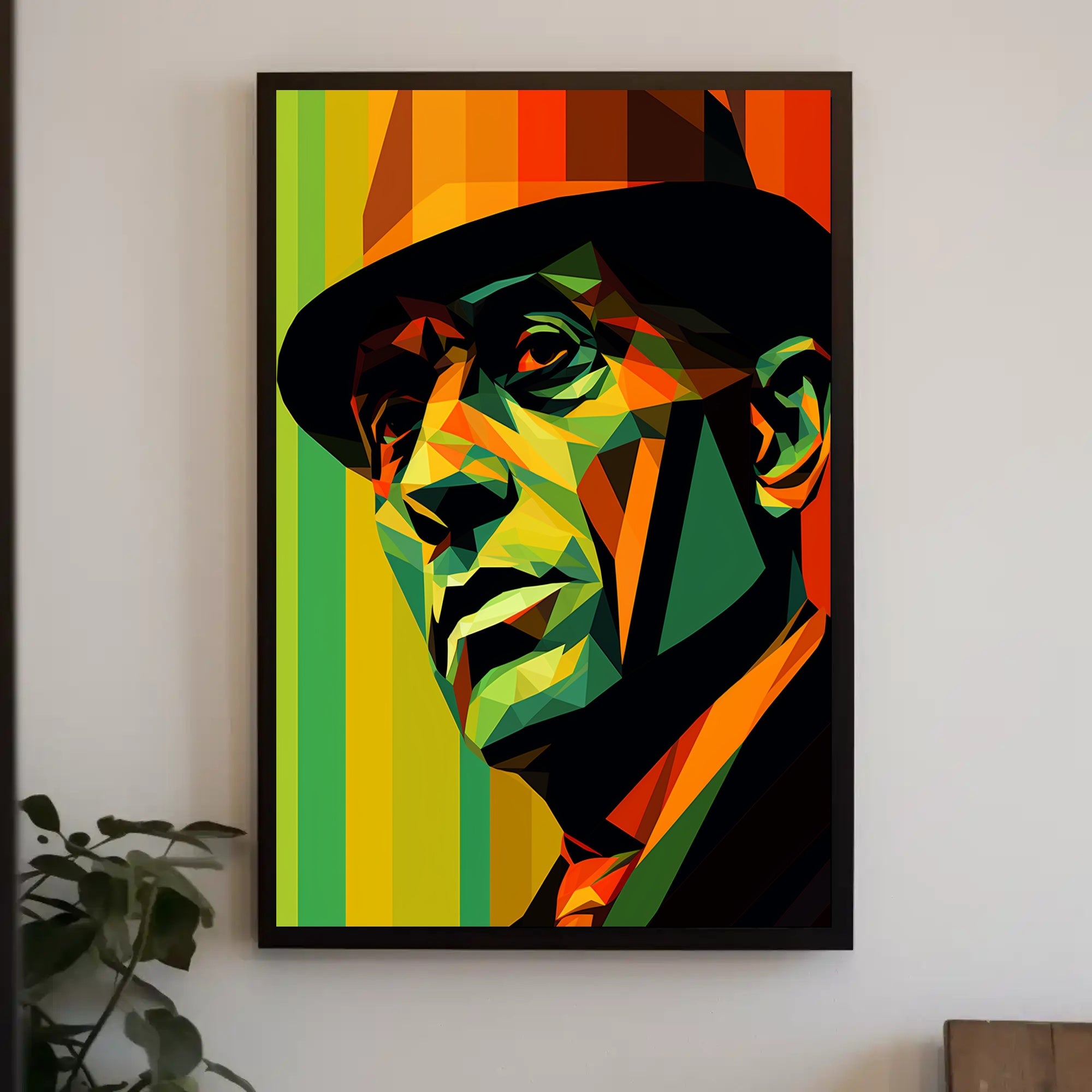 Vibrant Geometric Portrait Poster PosterGoat