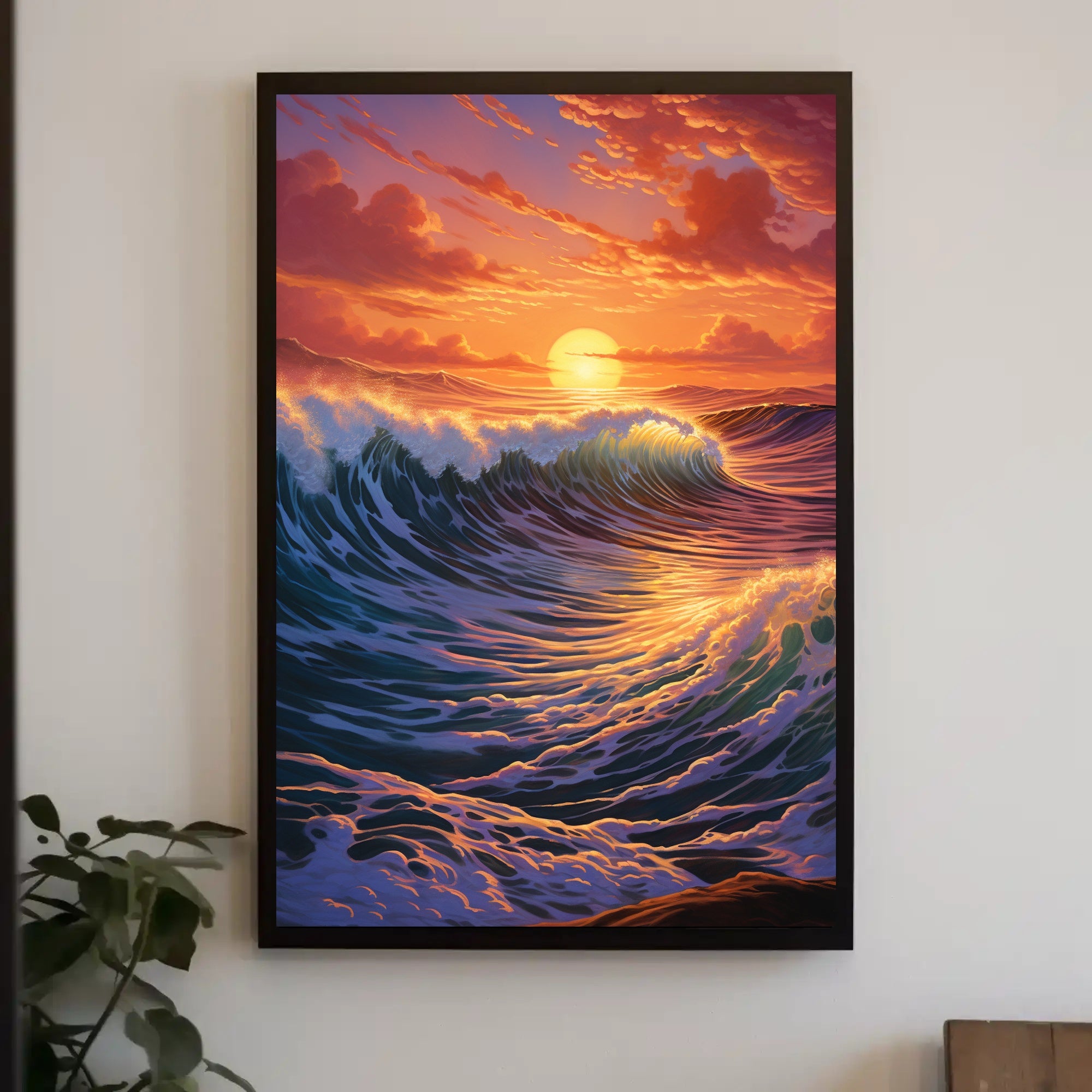 Serene Ocean Sunset Artistic Poster