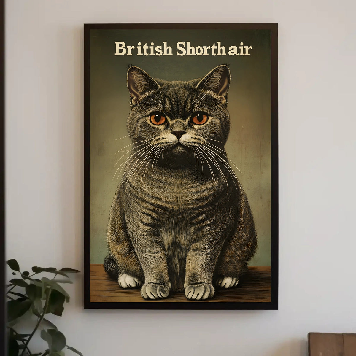 British Shorthair Cat Photography Realism Artwork Poster