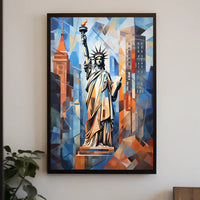 Statue of Liberty City Icon Poster Abstract Wall Art