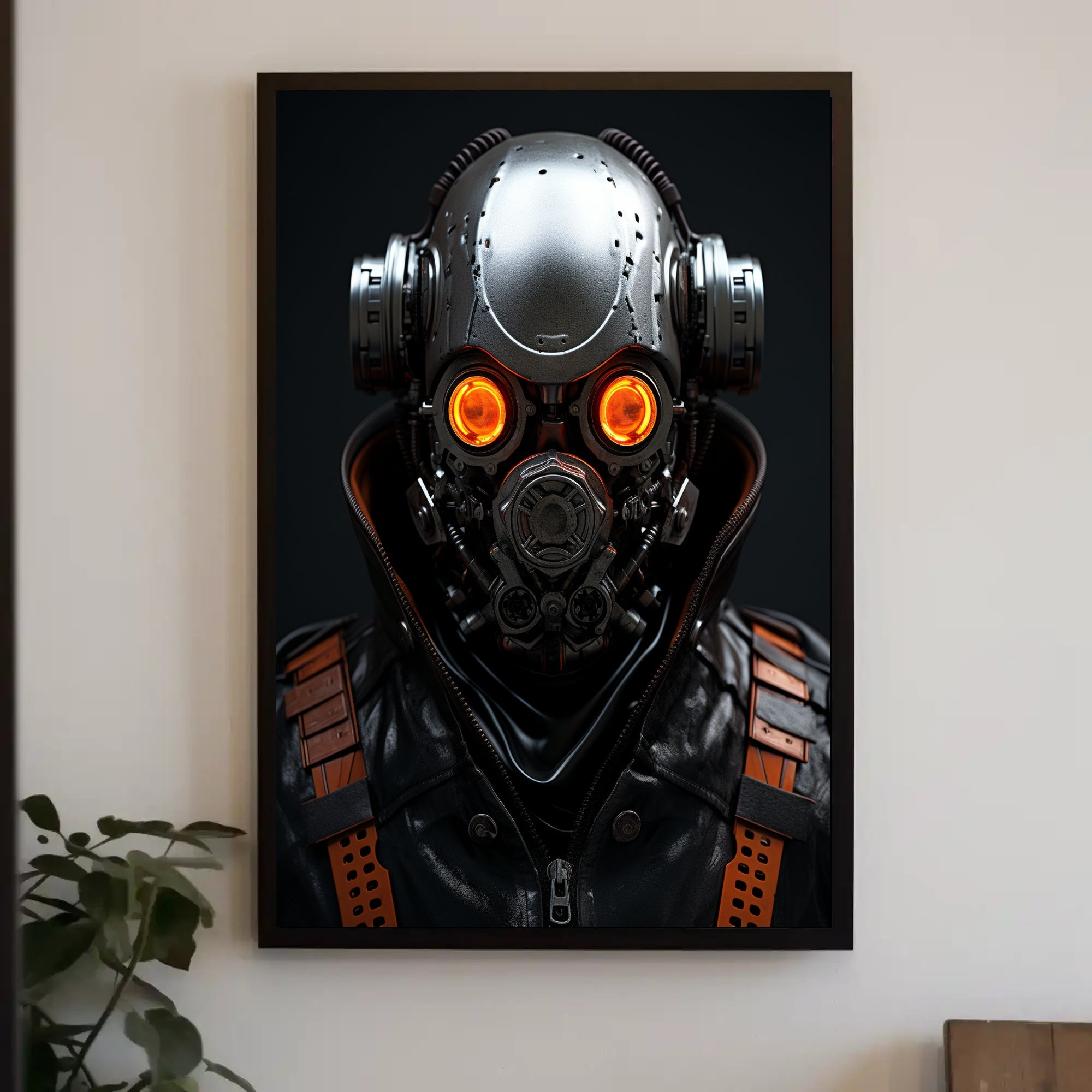 Futuristic Cyborg Portrait Poster PosterGoat