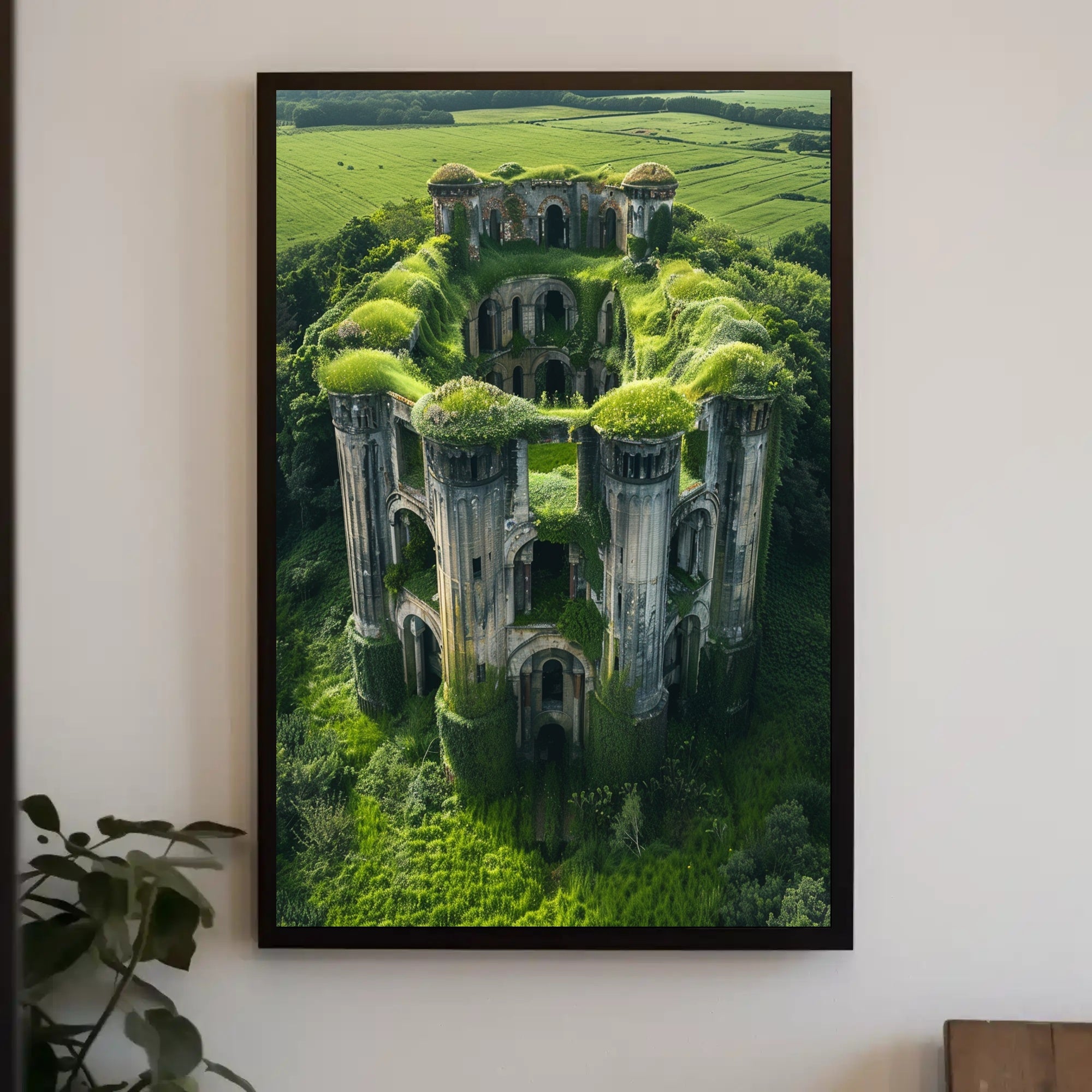 Ancient Fortress Ruins: Nature's Resilient Embrace Poster PosterGoat