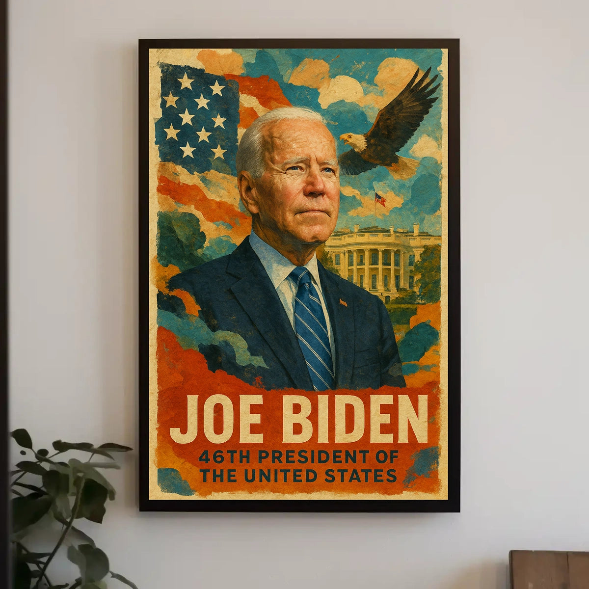 Joe Biden 46th President of the United States Layered Digital Collage Poster
