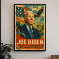 Joe Biden 46th President of the United States Layered Digital Collage Poster