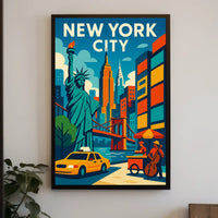 New York City Poster Vibrant Cityscape For Home Decor